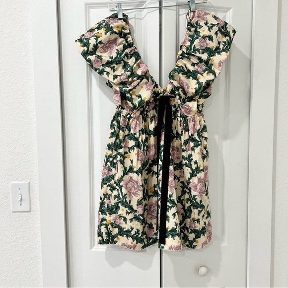 Agua by Agua Bendita Horizonte Puff Sleeve Babydoll Dress Peonia Aurora Floral - Picture 2 of 7